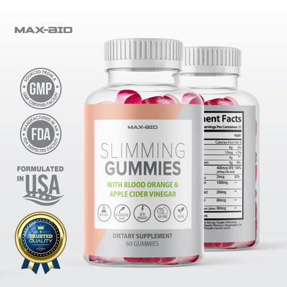 Max-Bio Slimming Gummies It Works with Apple Cider Vinegar and Sicilian Blood Orange Extract