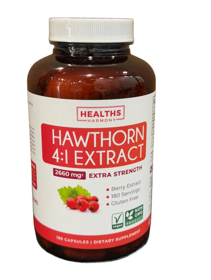 Super Potent Hawthorn Berry Extract Capsules - Hawthorn Berry Supplement Made from Extra Strength Concentrate to Support Heart and Digestive Health - Vegan Non-GMO & Gluten Free (4 Month Supply)