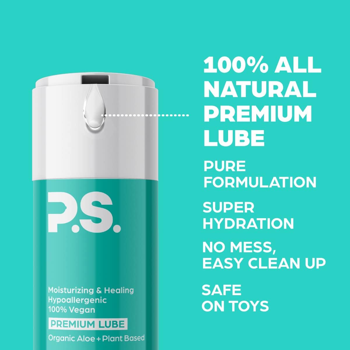 PS Thin Extra Large Latex Condoms & Personal Lubricant Bundle - 12 Pack Lubricated, Odorless Latex Condoms - 100mL Bottle Organic Aloe & Plant Based Lube - All Natural, pH Balanced, & 100% Vegan