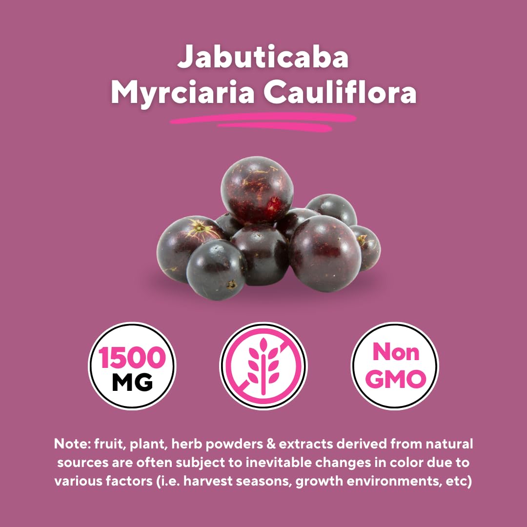 Vitapia Jabuticaba Fruit Powder Supplement for Antioxidant, Better Lung Health, Digestion, Immune Support - 1500mg Per Serving - 90 Vegan Capsules, Non-GMO, Gluten-Free