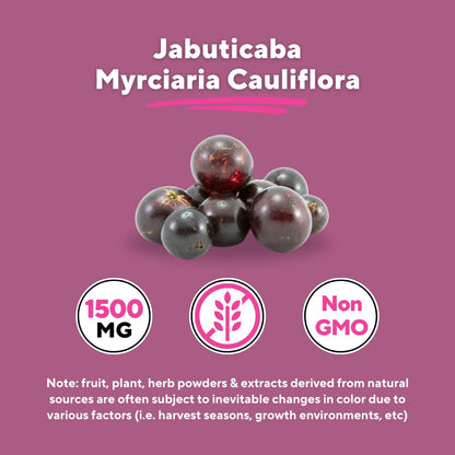 Vitapia Jabuticaba Fruit Powder Supplement for Antioxidant, Better Lung Health, Digestion, Immune Support - 1500mg Per Serving - 90 Vegan Capsules, Non-GMO, Gluten-Free