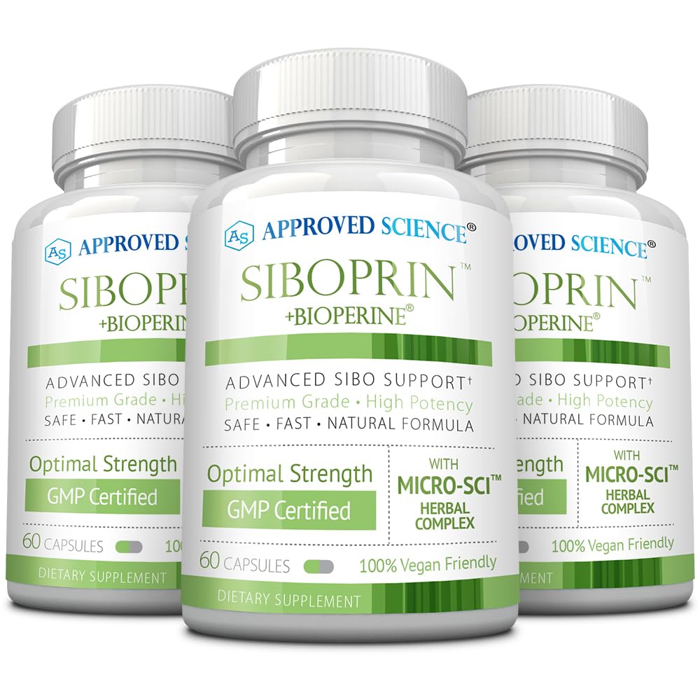 Approved Science Siboprin - 60 Capsules - Support Gut Balance, Soothe Intestinal Irritation, Help with Cramps and Bloating - Caprylic Acid, Barberry, Oregano - Vegan