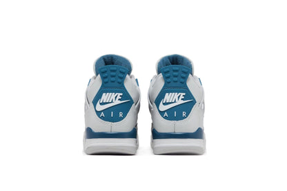 Nike Mens Air Jordan 4 Retro Basketball Shoe, OFF WHITE/MILITARY BLUE-NEUTRAL GREY, 8 UK (9 US)
