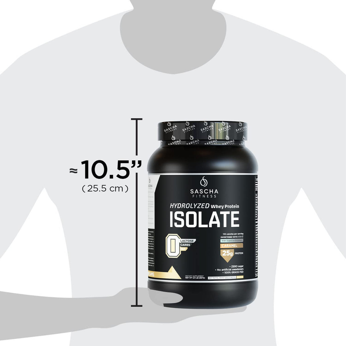 SASCHA FITNESS Hydrolyzed Whey Protein Isolate,100% Grass-Fed (2.11 Pounds)