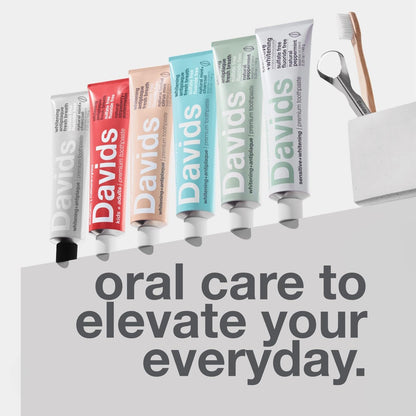 Davids Fluoride Free Toothpaste Teeth Whitening SLS Free Peppermint 5.25oz