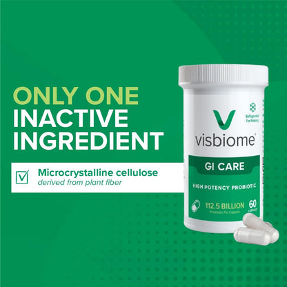 Visbiome® GI Care High Potency Probiotic, 112.5B CFU, 60 Capsules | Original De Simone Formulation®, Multi-Strain, Refrigerated Probiotics, Low FODMAP Certified, Gluten-Free, Made in USA