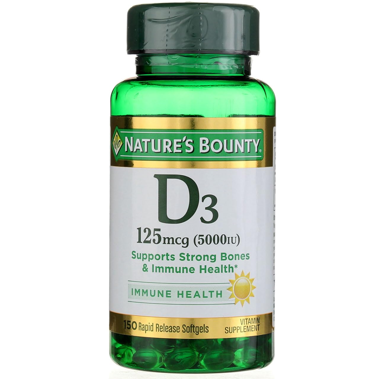 Nature's Bounty Immune Health Vitamin D3 5000 iu, Rapid Release 400 Softgels