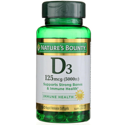 Nature's Bounty Immune Health Vitamin D3 5000 iu, Rapid Release 400 Softgels