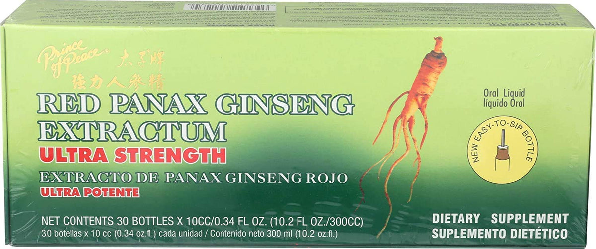 Prince of Peace Red Panax Ginseng Extractum Ultra Strength, 0.34 Fl Oz (Pack of 30)