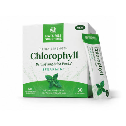 Nature's Sunshine Chlorophyll Stick Packs: Supercharge Your Detox and Boost Gut Health in Convenient, Delicious Stick Packs (Crisp Apple)