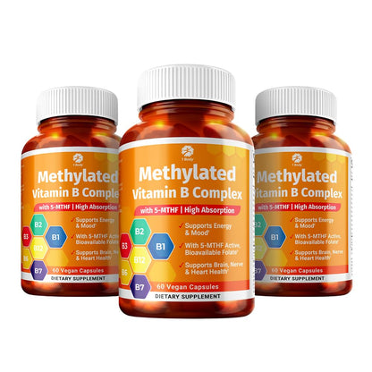 1 Body Methylated Vitamin B Complex, 5-MTHF & Methyl B12, 60 Capsules