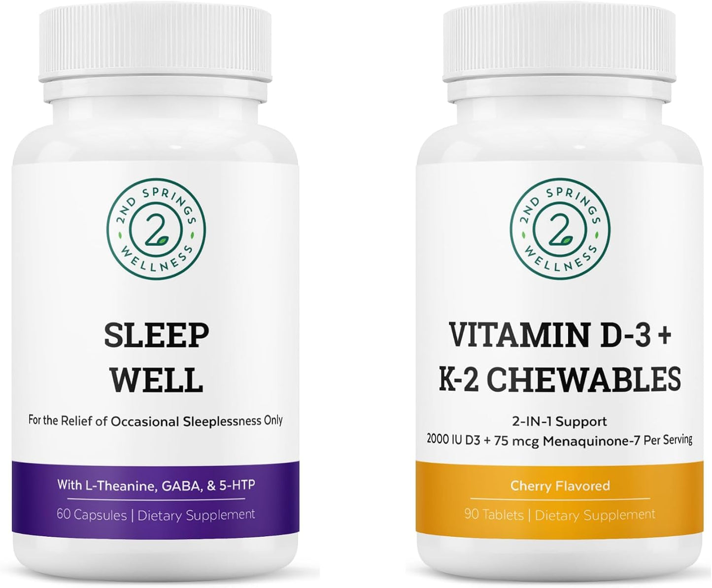 Sleep Well & Vitamin D3+K2 Chewables Bundle