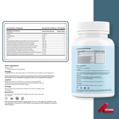mars by GHC Growth Max Combo | Nitric Oxide Capsules + SurgeMax Capsules | Performance & Vitality Support | 120 Capsules | Pack of 1