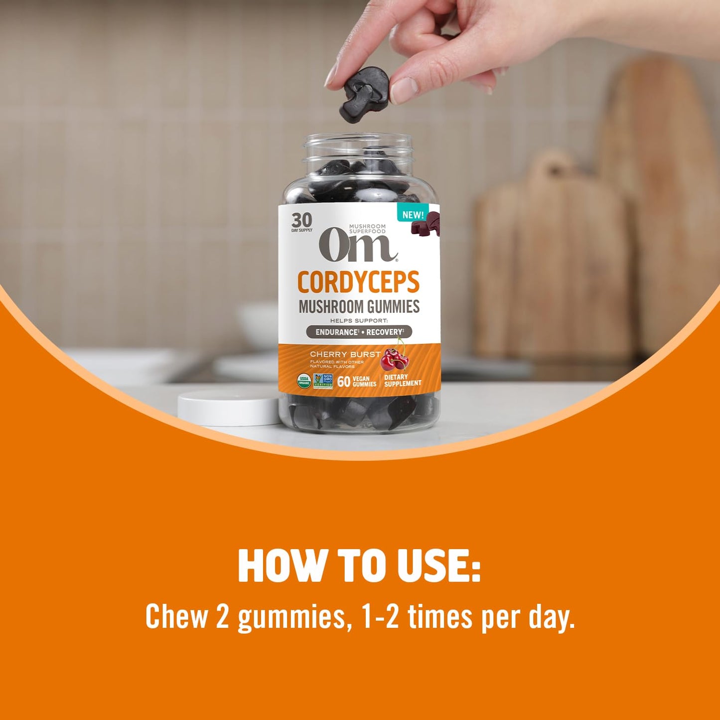 OM MUSHROOM SUPERFOOD Master Blend Mushroom Gummies – Organic 10-Mushroom Complex with Ashwagandha – Supports Immunity, Gut Health & Stress Relief – Mixed Berry Flavor – 28 Servings, 56 Count.