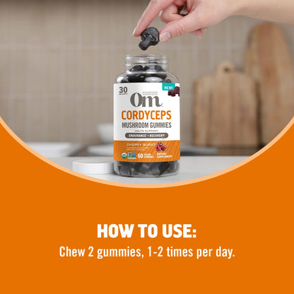 OM MUSHROOM SUPERFOOD Master Blend Mushroom Gummies – Organic 10-Mushroom Complex with Ashwagandha – Supports Immunity, Gut Health & Stress Relief – Mixed Berry Flavor – 28 Servings, 56 Count.