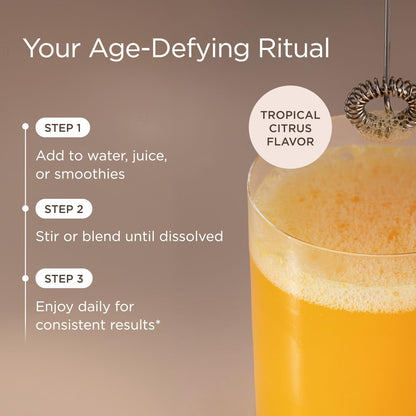 JSHealth Marine Collagen Powder for Women. 3g Hydrolyzed Collagen with Vitamin C, E, Astaxanthin. 10 Beauty Ingredients. Citrus Tropical Flavor (30 Servings)