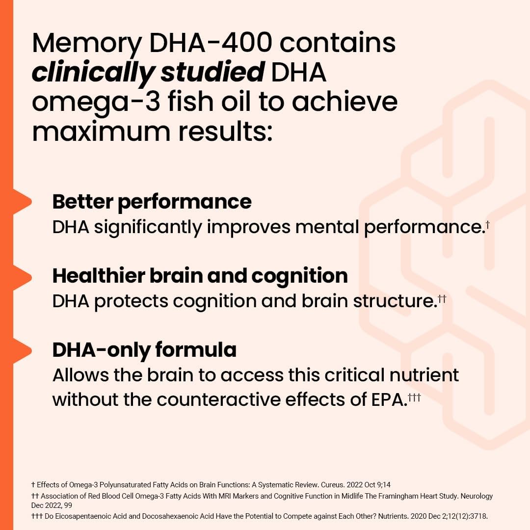LifeSeasons NeuroQ Memory DHA-400 - Omega-3 Fish Oil Supplement - Mental Performance & Balance - Supports Neuro Brain Health - Protects Against Memory Loss & Improves Focus - 120 Softgels