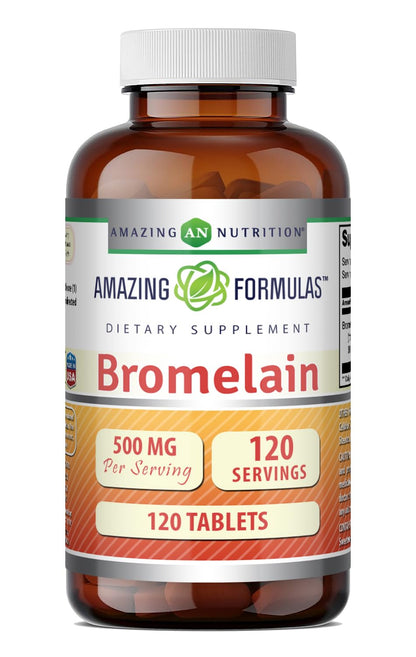 Amazing Formulas Bromelain 500 Mg | Tablets Supplement | Non-GMO | Gluten-Free | Made in USA (Pack of 1 | 240 Count)