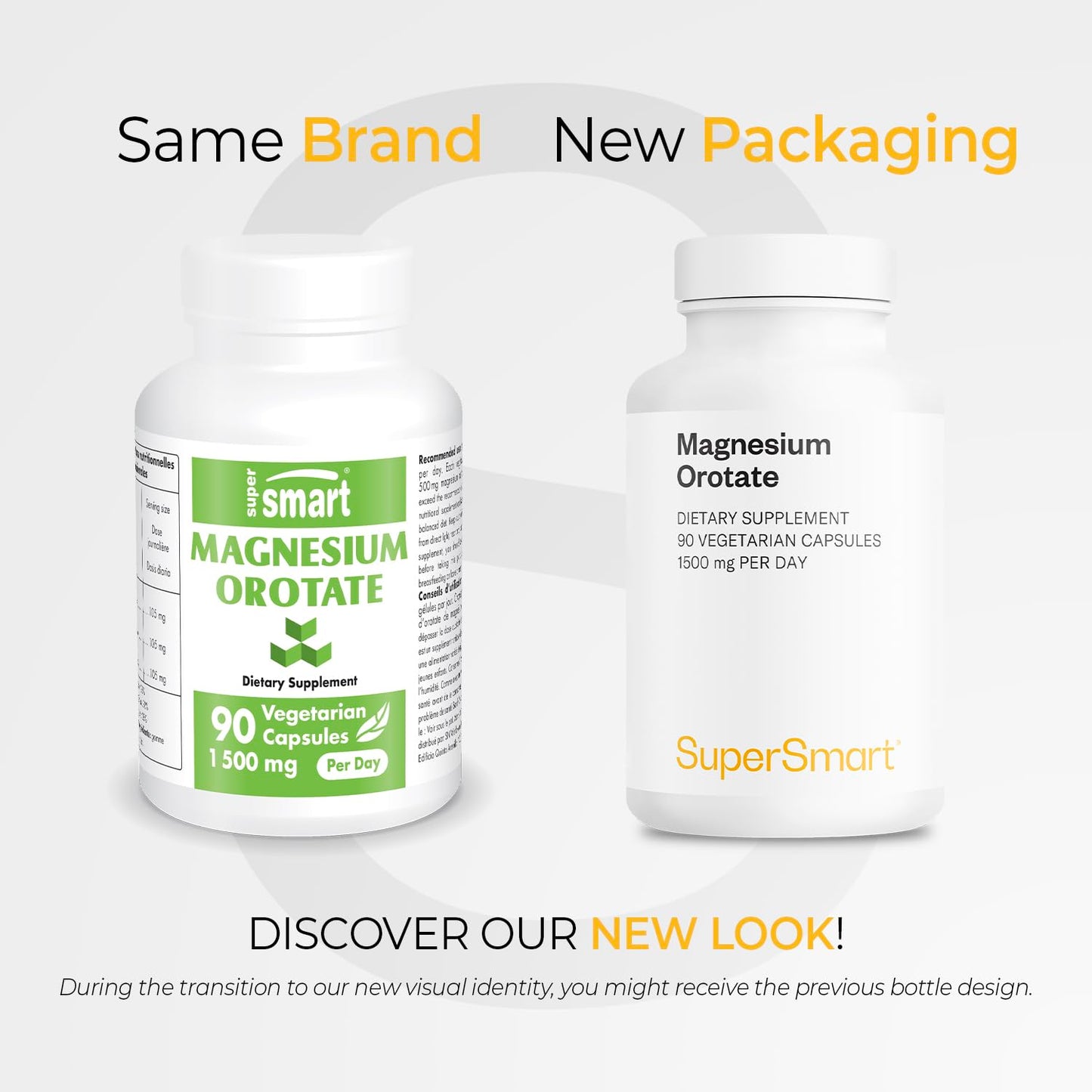 SuperSmart Magnesium Orotate 1500mg per Day - High Absorption Magnesium Supplement | Non GMO & Gluten Free - 90 Vegetarian Capsules
