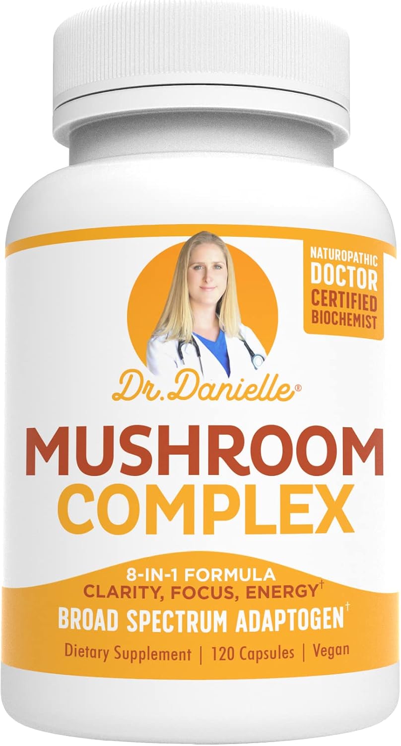 Doctor Danielle Organic Mushroom Complex Supplement – 8 Organic Mushrooms Including Reishi, Lion’s Mane, Cordyceps & Chaga – Vegan Capsules, Thoughtfully Formulated for Daily Wellness