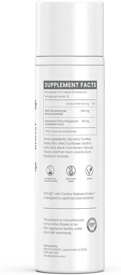 Renue By Science NMN w/Resveratrol (Liposomal Gel) 150 mL