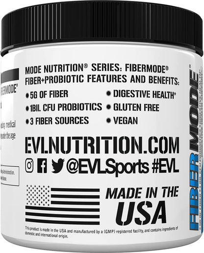 Evlution Nutrition FiberMode - Fiber + Probiotic Powder - Digestive Health & Immune Support - 1bil CFU Probiotics + 5g Fiber - Gluten Free & Vegan - Unflavored - Dietary Supplement - 30 Servings