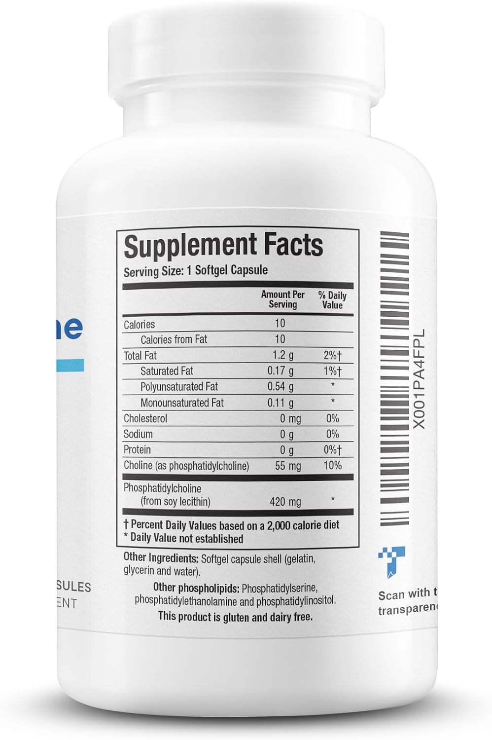 BIOTICS RESEARCH Phosphatidylcholine 420 mg/softgel, Healthy Cognitive Function, Derived from Lecithin, Contains Choline for Neurotransmitter Acetylcholine, 100 Servings