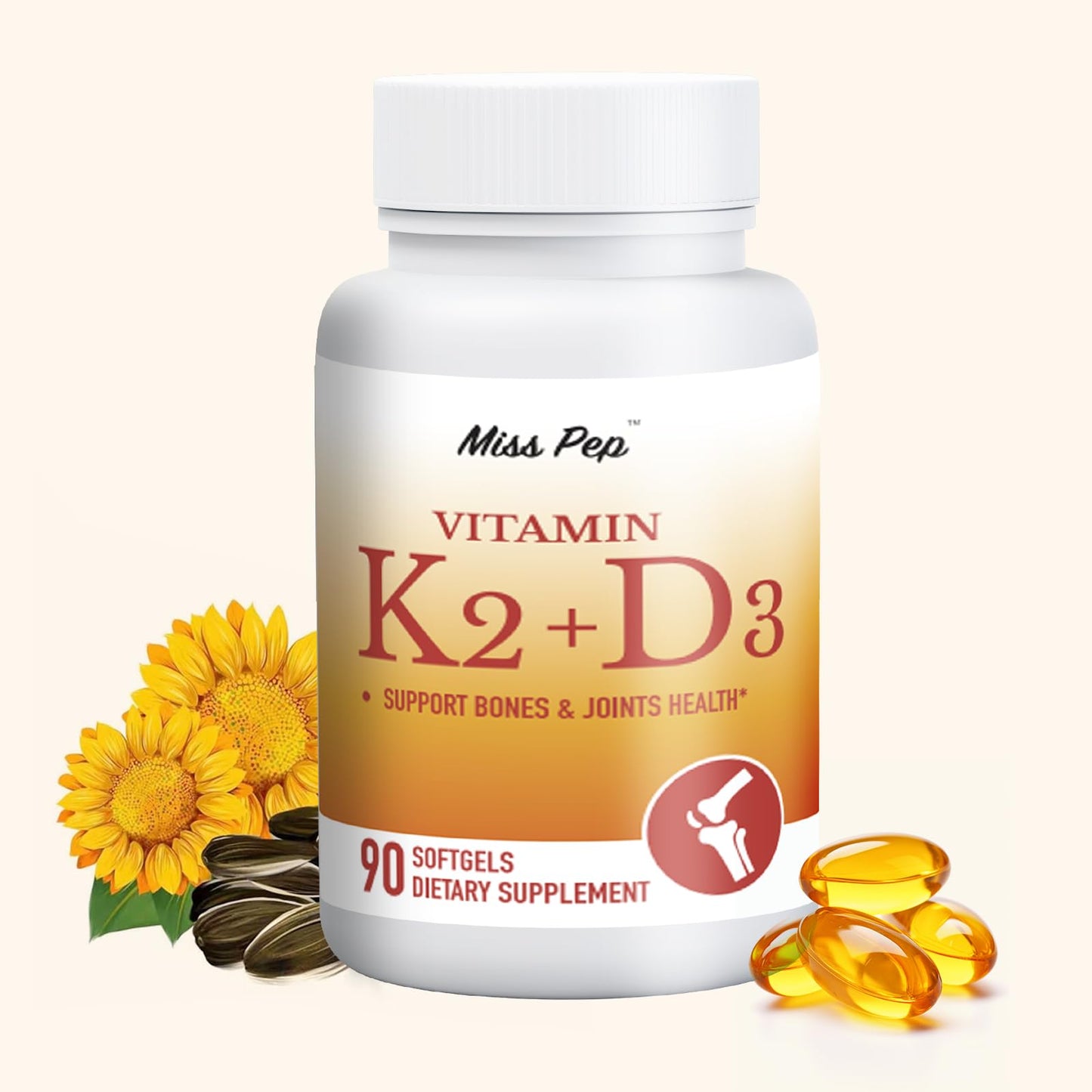 Vitamin D3 & K2 Vitamin Supplement for Men & Women,Vegan-Friendly 5000 Iu D3 and 100 Mcg K2 (Mk-7) Immune, and Overall Health -90 Softgels