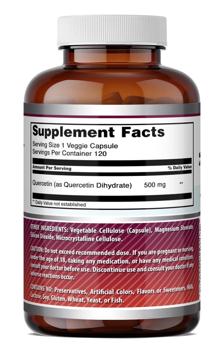 Amazing Formulas Quercetin 500mg Veggie Capsules Supplement | Non-GMO | Gluten Free | Supports Overall Health & Well Being (240 Count)