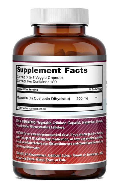 Amazing Formulas Quercetin 500mg Veggie Capsules Supplement | Non-GMO | Gluten Free | Supports Overall Health & Well Being (240 Count)