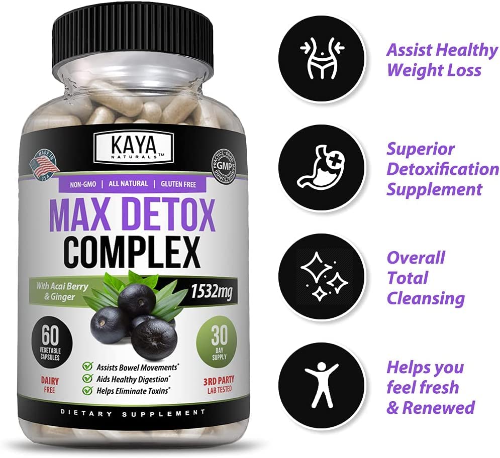 Kaya Naturals - Max Detox - 100% Natural, Healthy, Safe & New, Pure Herbal Ingredients