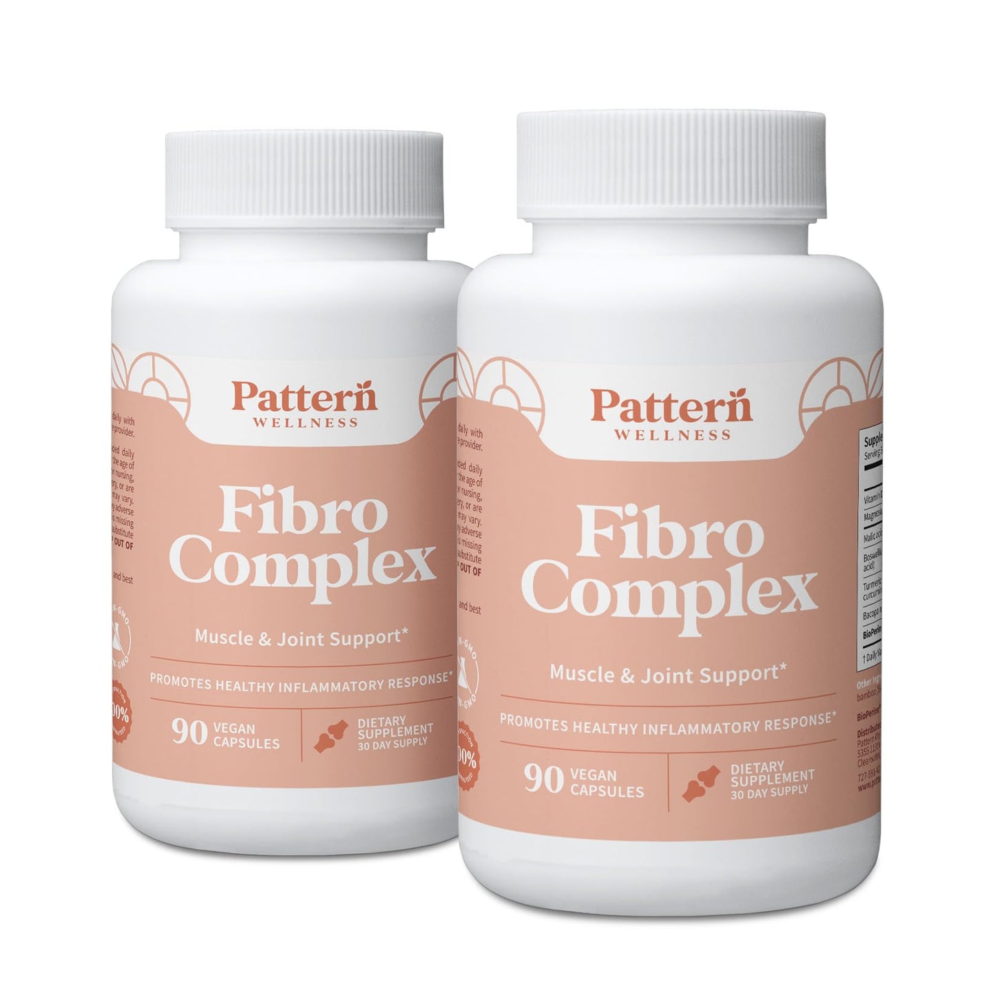 Pattern Wellness Fibro Complex – Advanced Formula with BioPerine® for Nutrient Absorption – Supports Muscle, Joint & Mobility Health – 90 Vegan Capsules