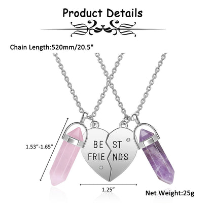 PESOENTH Best Friend Necklace for 2 Girls Gifts- BFF Friendship Necklaces Women Matching