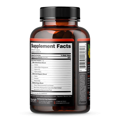 Snap Supplements Nitric Oxide Booster, Performance Formula for Stamina & Endurance