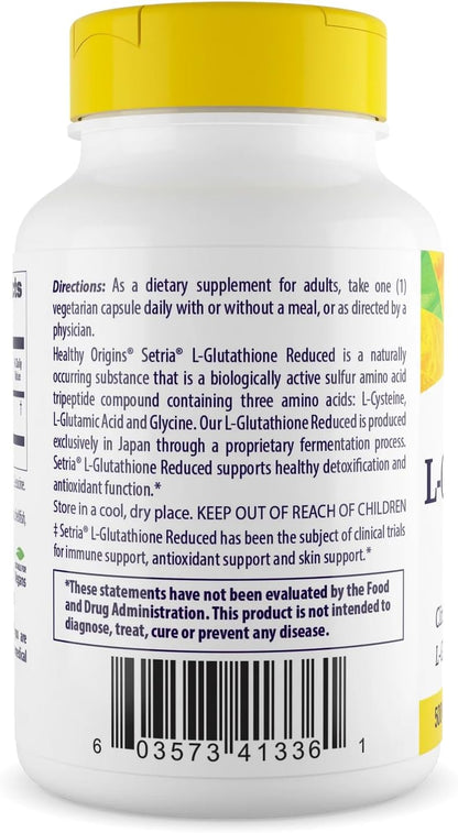 Healthy Origins Setria L-Glutathione 500 mg, 150 Veggie Caps