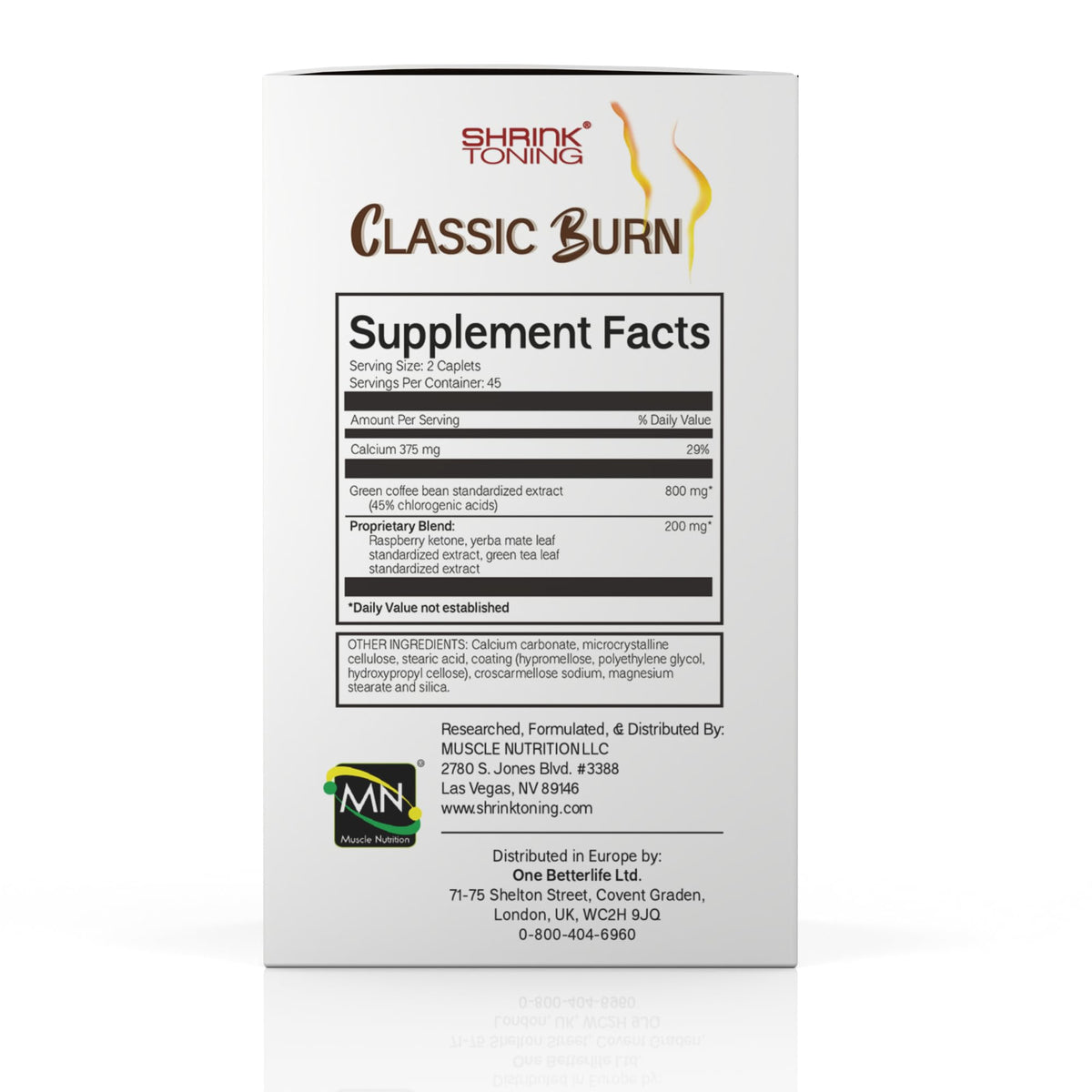 shrink Classic Burn - Pure Green Coffee Bean Extract and Raspberry Ketones with 45%
