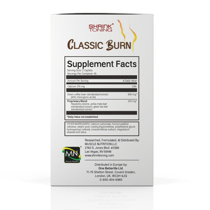 shrink Classic Burn - Pure Green Coffee Bean Extract and Raspberry Ketones with 45%