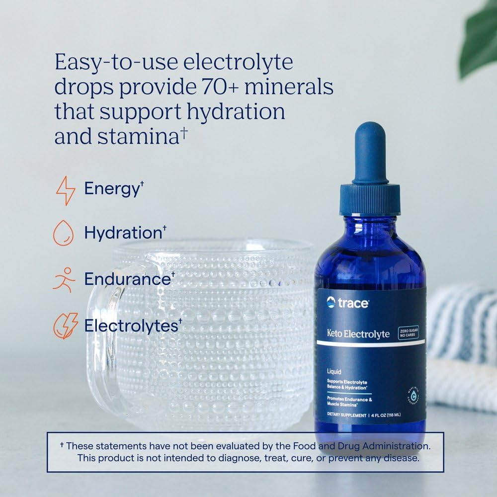 Trace Minerals Keto Electrolyte Drops with Magnesium, 4 fl oz, 24 Servings