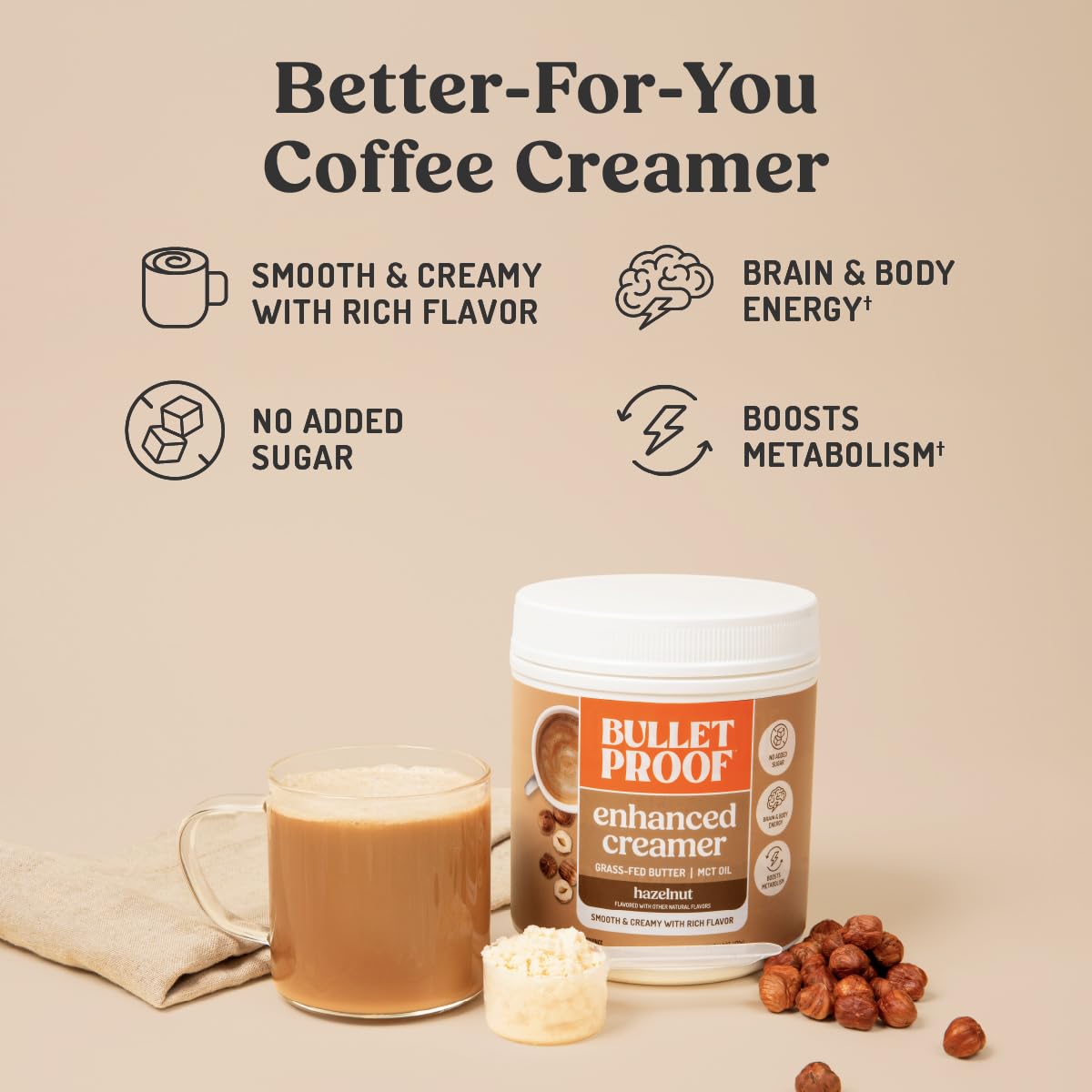 Bulletproof Original Creamer, 14.8 Ounces, Keto Coffee Creamer with MCT Oil and Grass-Fed Butter, Supports Brain Function
