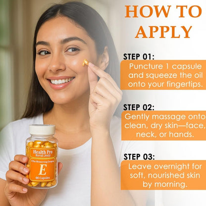 Vitamin E Topical Skin Oil Capsules, Royal Jelly, 2-Pack