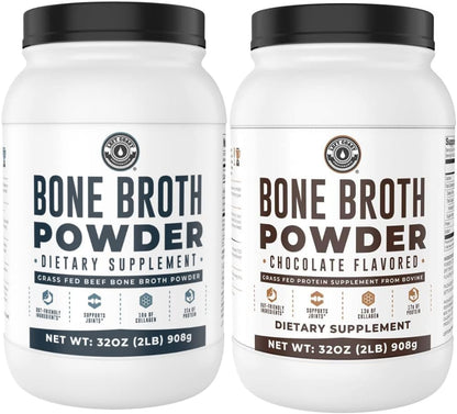 Left Coast Performance 2lb Pure Bone Broth and 2lb Chocolate Bone Broth