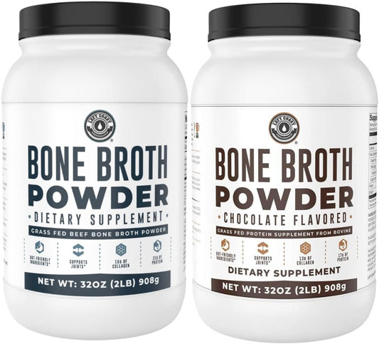 Left Coast Performance 2lb Pure Bone Broth and 2lb Chocolate Bone Broth