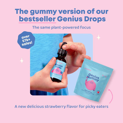 Genius Focus Gummies - Kids Focus Gummies for Increased Attention Natural Herbal