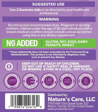 Magnesium Glycinate 600mg Gummies | Support for Sleep, Nerves, Immunity, Heart, Bones & Digestion - Natural Grape Flavor - 60 count