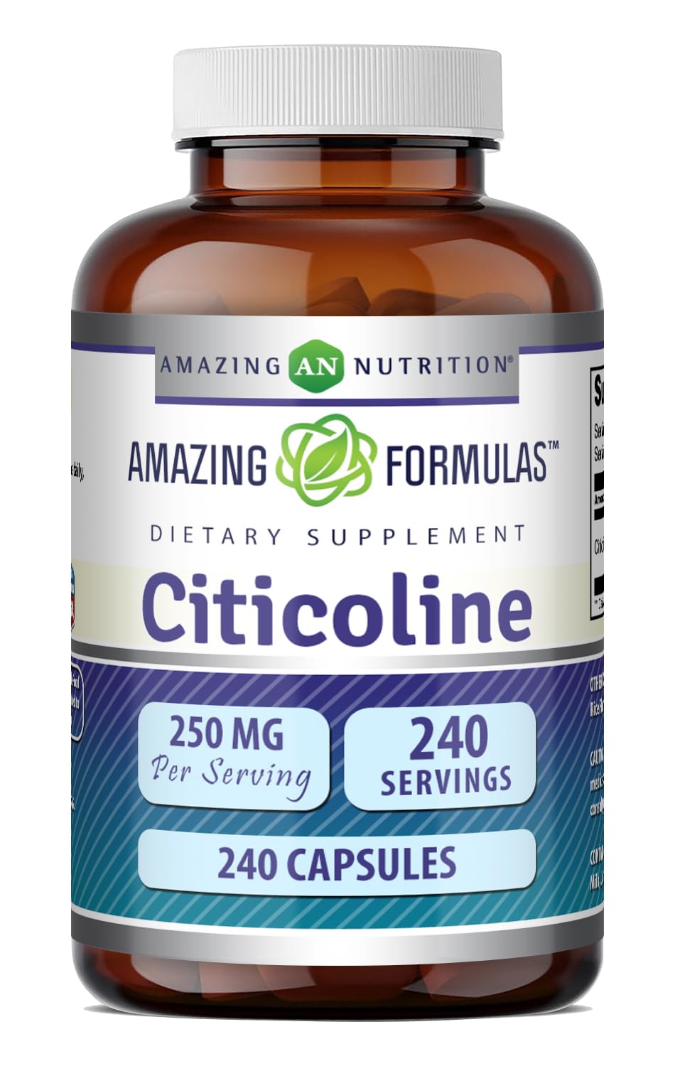 Amazing Formulas Citicoline 250 mg | Capsules Supplement | Non-GMO | Gluten Free | Made in USA (60 Count)