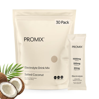 ProMix Nutrition Electrolytes Powder Hydration Packets - Himalayan Pink Salt, Magnesium, Potassium, Vitamin C - Salted Watermelon, Lightly Sweetened - 30 Servings (Pack of 30)