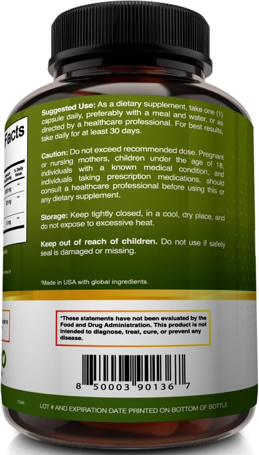 NutriFlair Alpha Lipoic Acid 600mg - with Grape Seed & BioPerine, 120 Caps