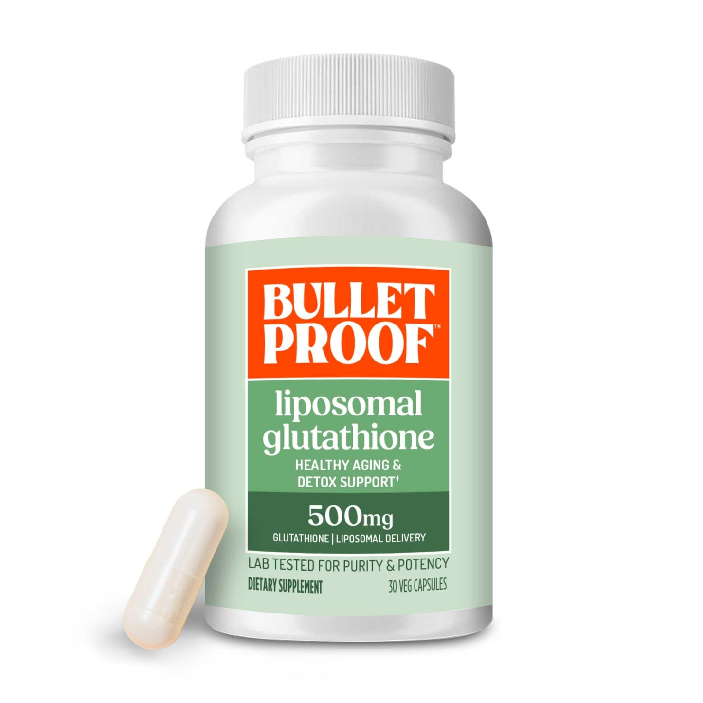 Bulletproof Liposomal Glutathione Force Antioxidant Capsules, 30 Count, Supplement for Liver & Immune Support, 30 Servings