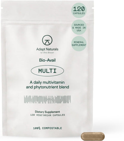Adapt Naturals Multivitamin for Women & Men, Bioavailable & Easy-to-Absorb | Multivitamin Daily Supplement with Biotin, Niacin, Vitamin A, B, C, D, E, K1, Zinc, Magnesium, Immune Support - 30 Day Supply