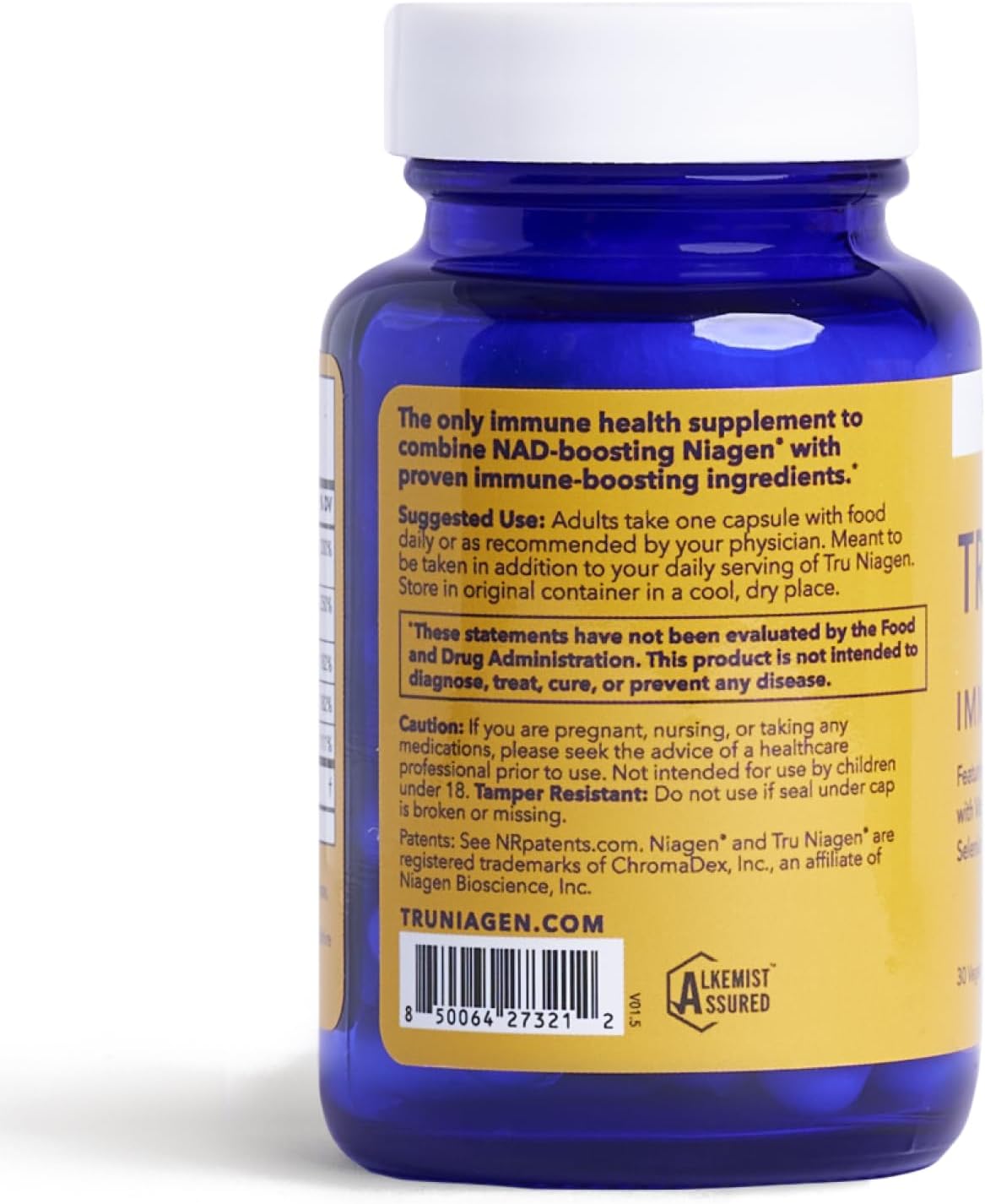 TRU NIAGEN NAD+ Immune Cell Support Supplement - Daily Defense - Vitamin C, Vegan D3 2000 IU, Zinc, Selenium, Copper + 100mg NAD Plus Boosting Niagen NR - 30 Capsules